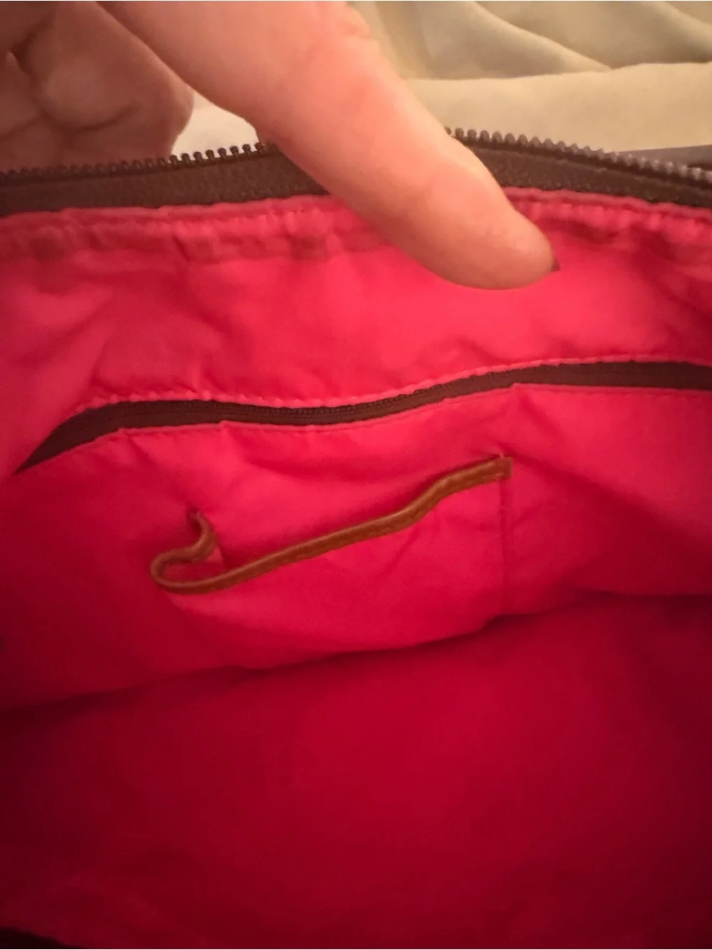 Dooney & Bourke Black Nylon Shoulder Bag with Brown Leather Trim